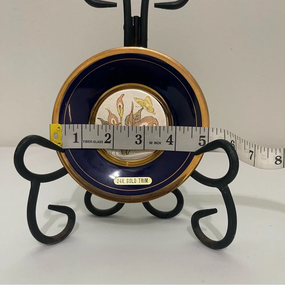 Chokin Art Decorative Plate with Gold Edging